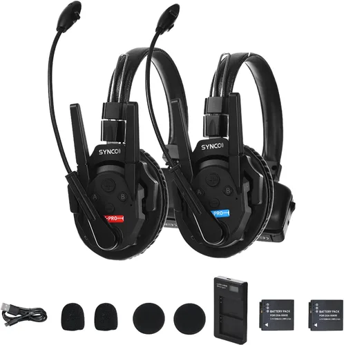 SYNCO XTalk Pro2 XPro X2 - Sistema de comunicación de auriculares inalámbricos de 2,4 GHz, dispositivo maestro aleatorio, rango de operación de