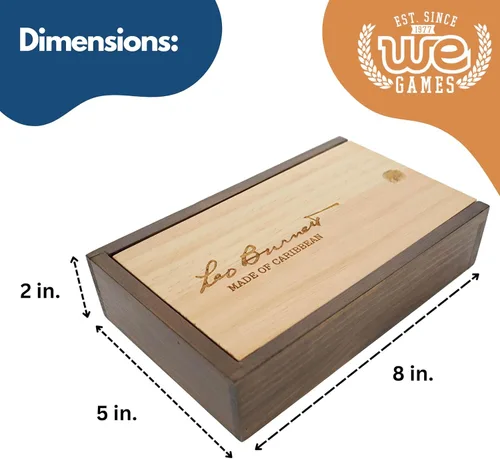 Miniatura 6 de WE Games Juego de dominó negro doble grabado personalizado de 6 en caja de madera Grabado de texto