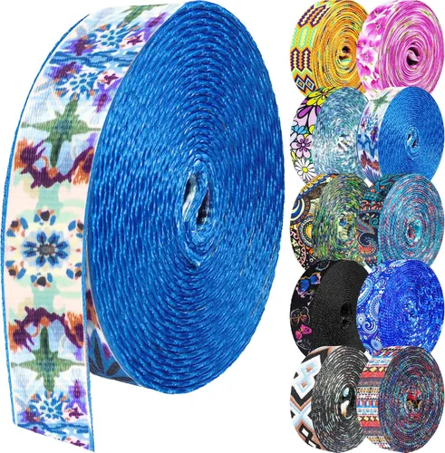 Miniatura 49 de 1.5 pulgadas Correa de nailon con patrón, correas de cinturón de nailon, correas para bolso, correas para mochila, cinturón de nailon