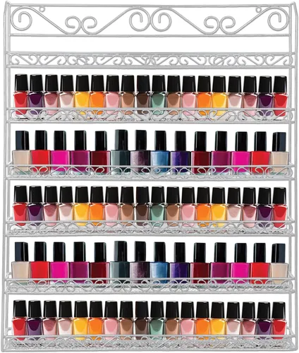 Miniatura 8 de Estante de pared para esmaltes de uñas marca Pana *registrar bajo Pana* (capacidad para hasta 100 esmaltes de uñas)