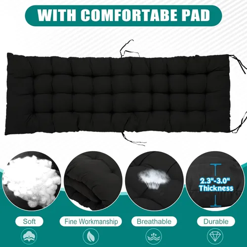 Miniatura 6 de Silla de gravedad cero, sillón reclinable de césped, tumbona reclinable para patio, tumbona plegable portátil con cojín suave desmontable, soporte