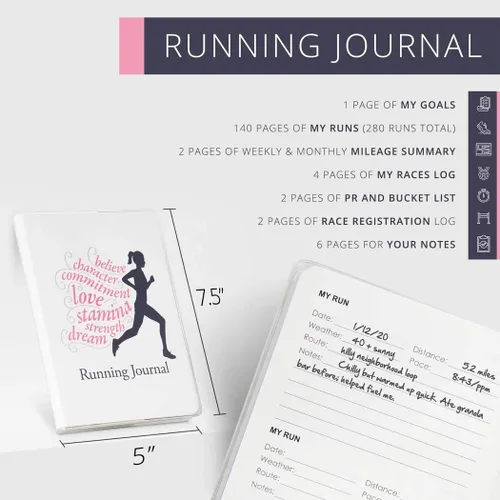 Miniatura 2 de Gone For a Run Agenda 2024 Believe Running Girl, diario de entradas de registro diario para corredores