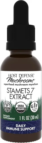 Host Defense Stamets 7 Extract - Mezcla de 7 especies - Suplemento de hongos para apoyo inmunológico con Royal Sun Blazei, Cordyceps, Reishi,