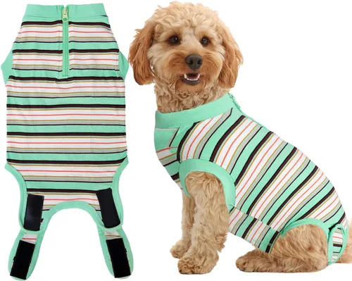 Miniatura 53 de Traje de Recuperación Wabdhaly para Perros, Traje de Cone de Perro con Cremallera Alternativa para Cirugía de Esterilización Femenina, Traje