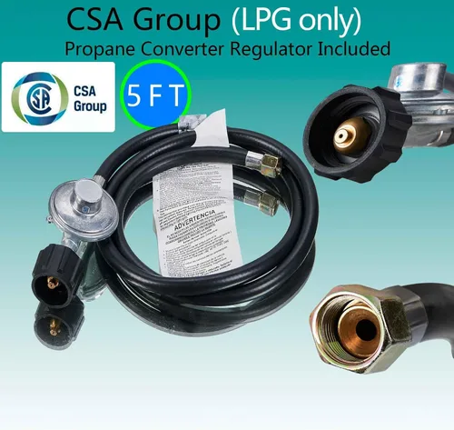 Miniatura 2 de Horynar Estufa de propano de un solo quemador con manguera LPG CSA de 13,000 BTU con quemador de propano único, protección de interruptor