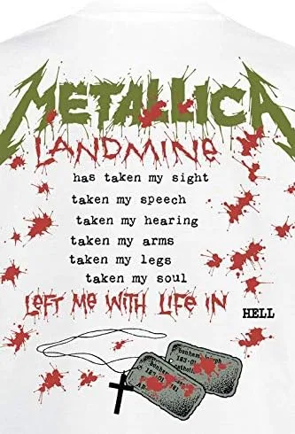 Miniatura 4 de Metallica Men's One Landmine T-Shirt White
