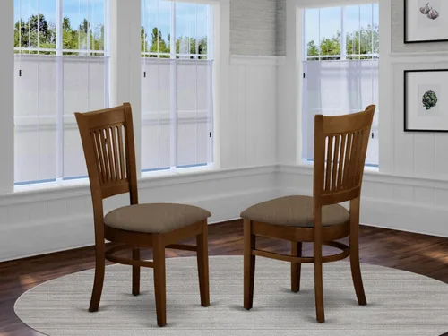 Miniatura 2 de East West Furniture Vancouver - Sillas de comedor de tela de 37 pulgadas en color espresso (juego de 2)