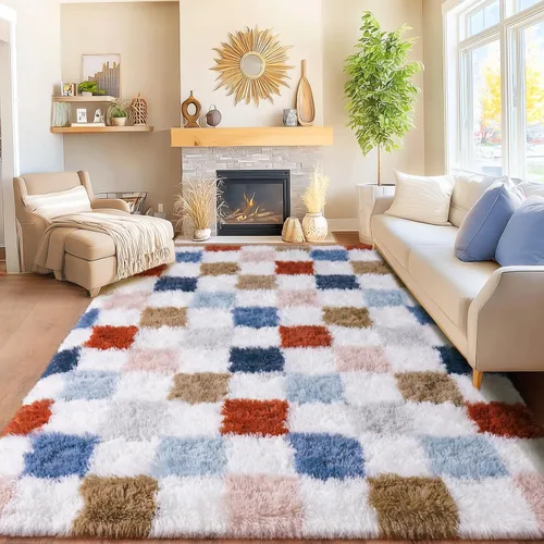 Miniatura 123 de Awaytail Alfombra Esponjosa Lavable 2x3 Pies, Pura Negra Alfombra para Silla de Escritorio Antideslizante, Alfombra Supersuave para Niños