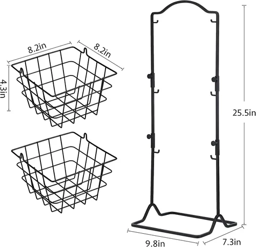 Miniatura 7 de Cesta de frutas de 3 niveles para encimera de cocina o piso, cesta de frutas para verduras y aperitivos, soporte de almacenamiento de metal