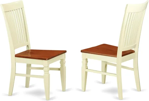 Miniatura 9 de East West Furniture WEC-BCH-W Weston - Sillas de comedor de madera con respaldo de listones, juego de 2, color negro y cereza