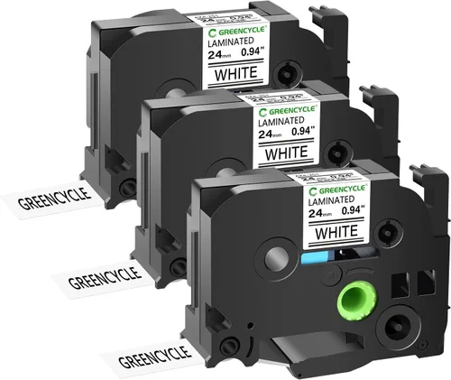 Miniatura 24 de GREENCYCLE Compatible para cinta de etiqueta Brother P-Touch TZe-111 TZe-211 TZe-315 6mm 0.23" laminada TZe TZ 1/4 pulgada negra sobre claro/blanco