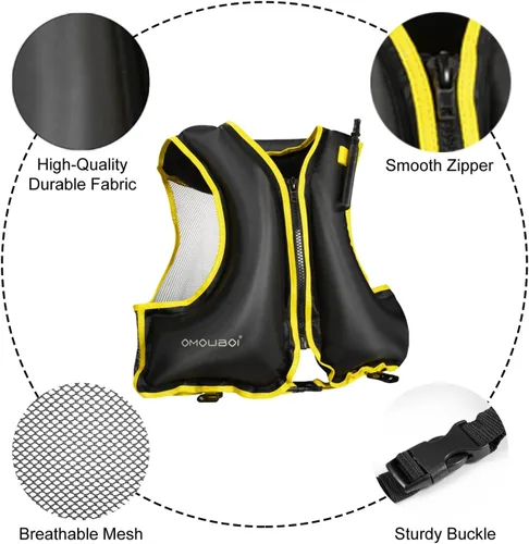 Miniatura 2 de Chaleco de esnórquel para adultos, chaleco inflable de esnórquel, chaquetas de natación, chaquetas flotantes inflables de seguridad