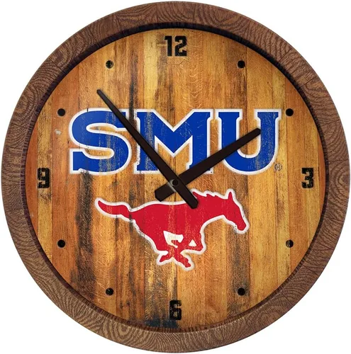 Miniatura 112 de The Fan-Brand NCAA Oklahoma Sooners: Reloj de pared con parte superior de barril de imitación para decoración de bar, decoración de fiesta
