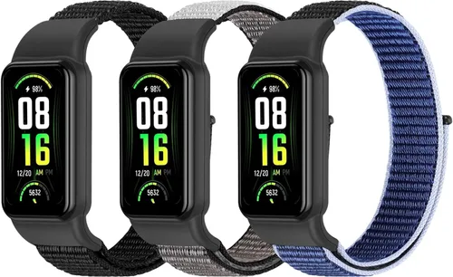 YCHDDER Solo Loop - Correas de nailon compatibles con Amazfit Band 7 correas, suave, transpirable, cómoda, ajustable, colorida pulsera de repuesto