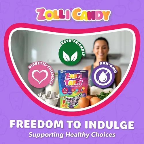 Miniatura 5 de Zaffi Taffy - Caramelos sin azúcar, sin tintes, aptos para dieta cetogénica y diabéticos, golosinas aprobadas por dentistas para niños