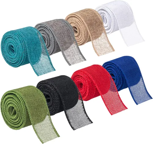 Cinta de arpillera – Cinta de alambre natural, 1-1/2 pulgadas, 40 yardas, borde de tela sólida para manualidades, envoltura de coronas, decoraciones