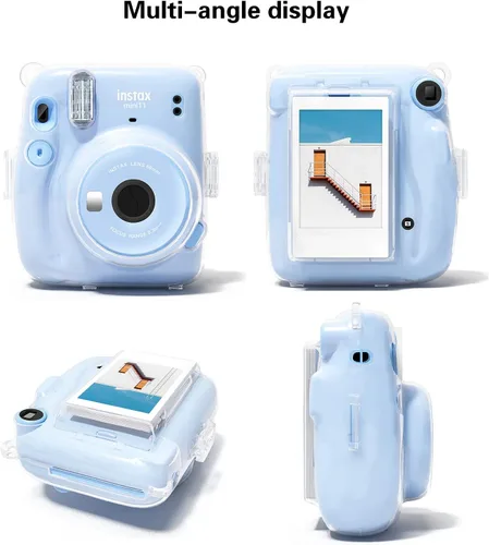 Miniatura 2 de Rieibi Mini 11 - Funda protectora transparente para cámara instantánea Fujifilm Instax Mini 11 - Carcasa rígida de policarbonato con correa