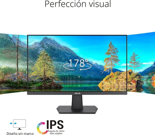 Miniatura 2 de ASUS Monitor de 27 pulgadas, 1080P, IPS, Full HD, sin marco, 100Hz, 1ms, sincronización adaptativa, para trabajar y jugar, luz azul baja, sin