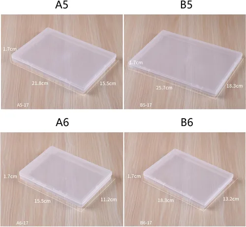 Miniatura 3 de Paialco B5 Caja de almacenamiento de plástico transparente, 7 x 10 pulgadas soporte plano para cuentas/herramientas/cartas/papeles