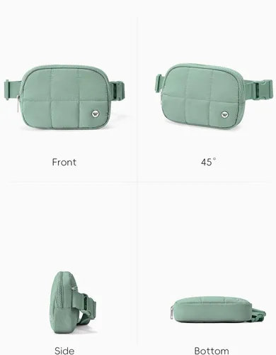 Miniatura 126 de WESTBRONCO Riñoneras para mujeres y hombres, bolsa para cinturón con bolsillos con cremallera, riñoneras modernas, bolsas cruzadas ligeras de 1