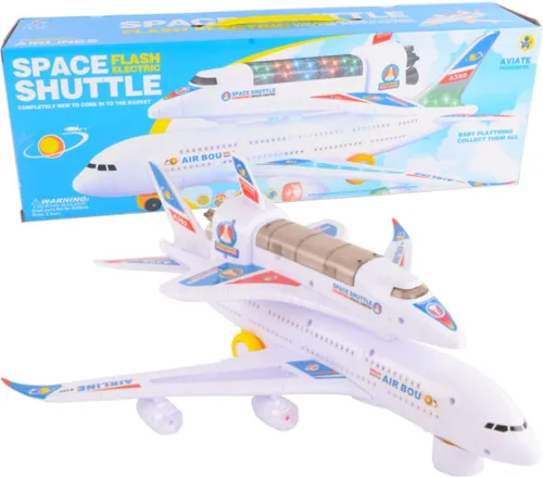 Miniatura 7 de Liberty Imports Transbordador espacial eléctrico de avión transportador de juguete de acción para niños Bump and Go - Modelo grande Jumbo Jet