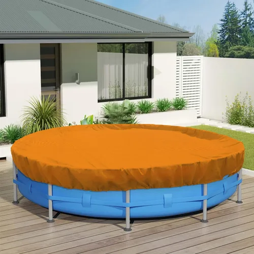 Miniatura 11 de ECOOPTS Cubierta redonda impermeable de poliéster para piscinas sobre el suelo, protector de cubierta de piscina de invierno (6 pies, turquesa)