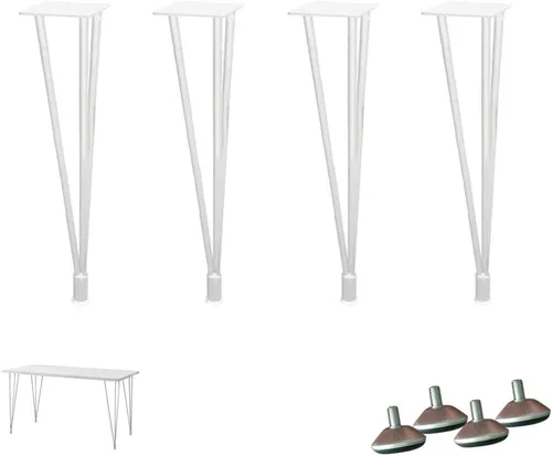 Miniatura 11 de Patas ajustables de metal para muebles, patas de mesa de centro, 3 varillas, ajustables de 0 a 0.394 in, para escritorio, mesa de comedor, mesa