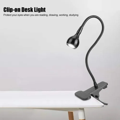 Miniatura 4 de Yosoo Abrazadera LED, clip de abrazadera flexible USB en luz de escritorio LED lámpara de noche para estudio de lectura