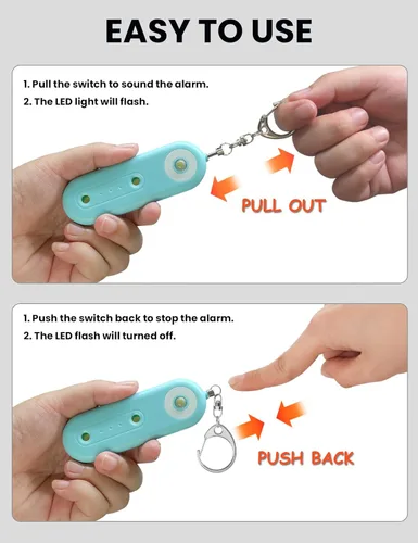 Miniatura 2 de ROTOPATA Luz estroboscópica de alarma de seguridad personal para mujeres, llavero de autodefensa de sirena de emergencia extra fuerte de 130 dB