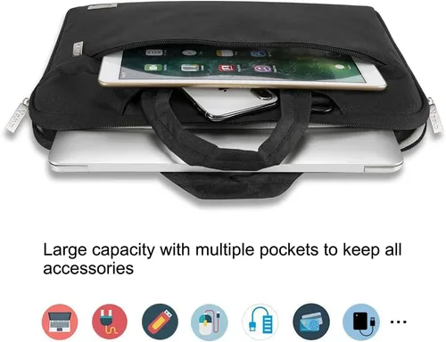 Miniatura 3 de Voova Bolsa para laptop de 13 14 pulgadas, funda impermeable para computadora con correas para el hombro y asa compatible con MacBook Air 13