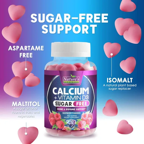 Miniatura 7 de Gomitas de suplemento de calcio – Gomitas de calcio sin azúcar con vitamina D3 para una mejor absorción – Apoya la salud inmunológica, huesos