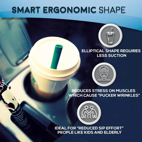 Miniatura 4 de Pajitas reutilizables de forma ergonómica fabricadas en Estados Unidos, vasos y tazas 4 medianas de 8 a 20 onzas para uso en bebidas frías o Aqua