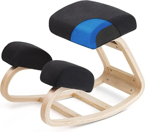 Miniatura 10 de Silla ergonómica de rodillas con acolchado extra, soporte de postura, cómoda silla de escritorio, taburete mecedor en ángulo y asiento