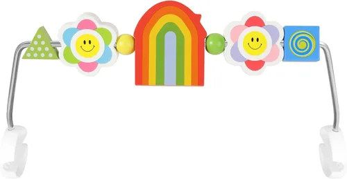 Miniatura 12 de iGRATENS Baby Bjorn - Barra de juguete para gorila, adorable juguete de madera con elementos rosados para gorila suave y feliz, fácil de colocar