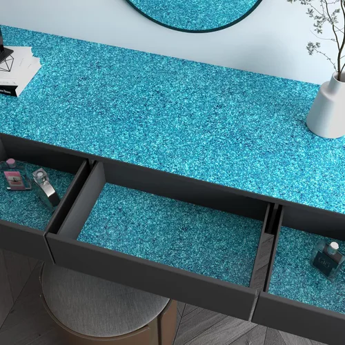 Miniatura 3 de Decotalk Papel tapiz azul con purpurina para pegar y despegar con purpurina de 17.7 x 120 pulgadas, papel de pared azul brillante para paredes