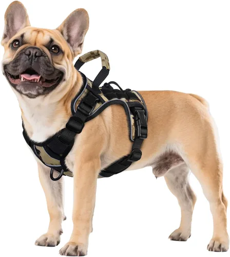 Miniatura 30 de WINGOIN - Arnés táctico púrpura para perros medianos, arnés resistente sin tirones con asa, chaleco militar K9 reflectante ajustable para mascotas