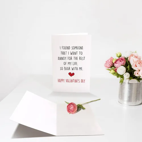 Miniatura 3 de Divertida tarjeta del día de San Valentín para él y ella, regalo de feliz día de San Valentín para marido novio, molesto por el resto de la vida