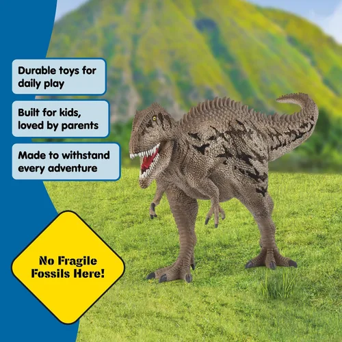 Miniatura 6 de Schleich Dinosaurios - Juguete realista de dinosaurio Carcharodontosaurus de 13 pulgadas. Figura de acción detallada de dinosaurio con mandíbula
