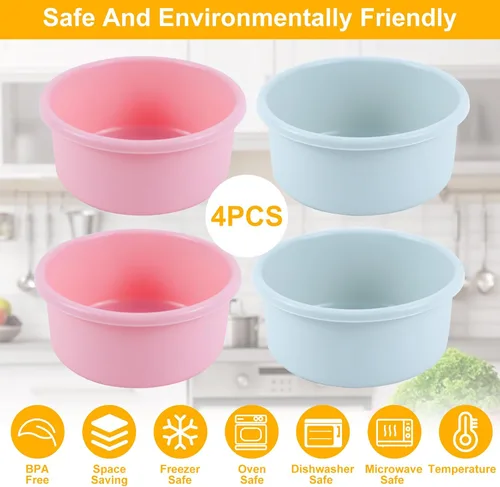 Miniatura 3 de Molde de silicona para freidora de aire, 4 unidades de 4.5 x 2 pulgadas, moldes de silicona antiadherentes reutilizables para huevos, tazas