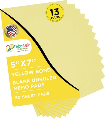Miniatura 11 de Debra Dale Designs - Bloc de notas blanco de 5 × 7 – 13 blocs de notas sin rayas con respaldo de aglomerado – Bloc de notas duradero para el trabajo