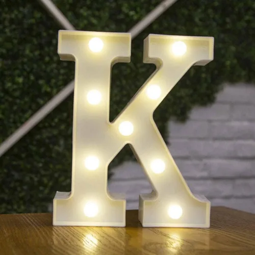 Miniatura 29 de anso Letras LED del alfabeto con números iluminados, letras de plástico blanco, decoración de pie de la A a la Z 0 ~ 9 (rosa corazón)
