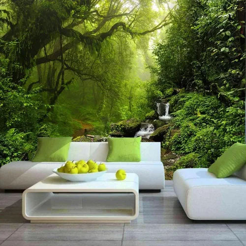 Miniatura 10 de Bormia Road Forest - Papel pintado de pared para dormitorio, tamaño grande, 108 x 75 pulgadas 008