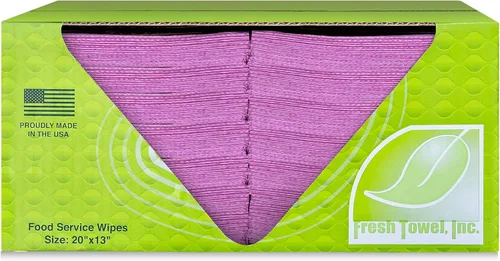 Fresh Towel Foodservice - Toallas de papel reutilizables, plegadas de 1/4, 13 x 20 pulgadas, (1 caja de 200) toallas de limpieza multiusos (rosa