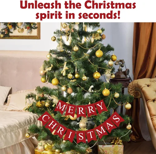 Miniatura 3 de Cartel de Navidad de Feliz Navidad – Decoración navideña para colgar en la pared para chimenea al aire libre e interior – Suministros y decoración