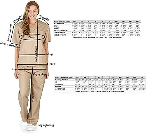 Miniatura 6 de Natural Uniforms Conjunto de ropa quirúrgica para mujer, camisetas y pantalones médicos, paquete de 2