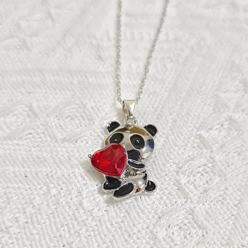 Miniatura 4 de RFTWXHPN Collar con colgante de panda de cristal para mujeres y niñas, collares de panda de cristal para hija, sobrina, amante del panda, regalos