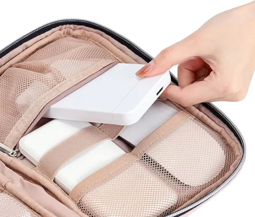 Miniatura 4 de BELALIFE Organizador electrónico, bolsa portátil para cables de viaje, almacenamiento técnico para cable, cargador, teléfono, auriculares, disco