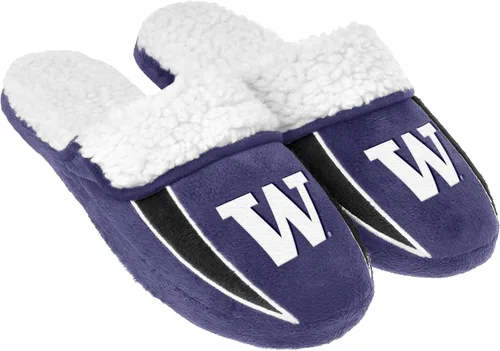 Miniatura 16 de FOCO mens NCAA College Team Logo Sherpa Moccasin Slippers