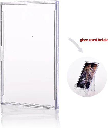 Miniatura 6 de Fundas para tarjetas coleccionables, 20 unidades, protectores de tarjetas de acrílico duro, ladrillo transparente + 5 soportes de exhibición