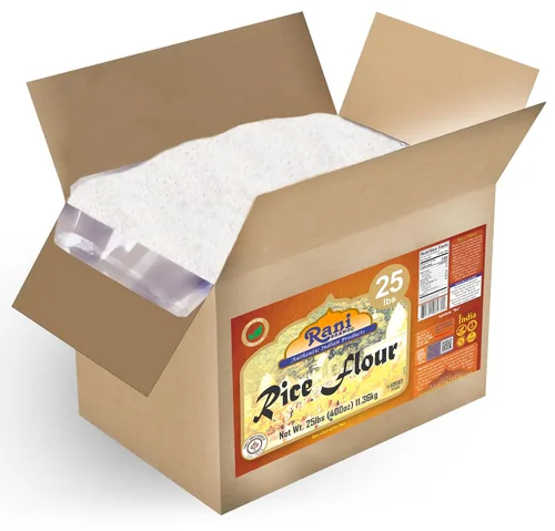 Rani Rice (blanco) Harina de 400 onzas (25 libras) 25.0 lbs Caja a granel ~ Todo natural | Apto para gluten | Vegano | Sin OMG | Kosher | Origen